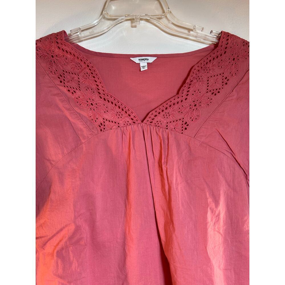 SONOMA Women’s Eyelet Short Sleeve Top / Size: XL - Picture 6 of 7